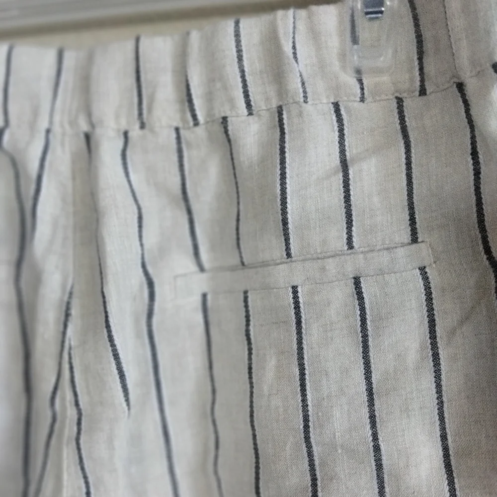 Mango Size Small 100% Linen Striped Beachy Pants